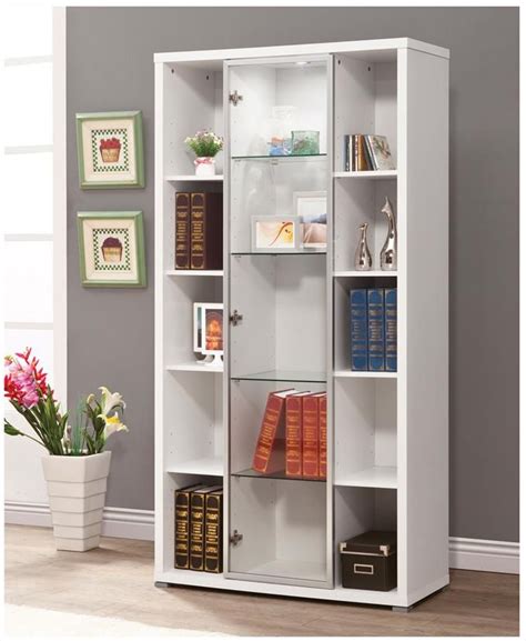 Coaster Company White Bookshelf Bookcase With Glass Doors White
