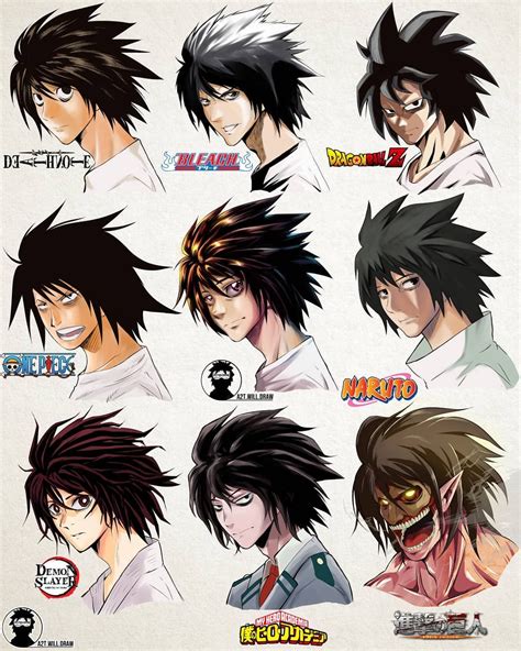 L In Different Manga Styles By A2t Will Draw Mangá Death Note