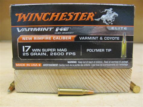 50 Round Box 17 Wsm Winchester Varmint He Plastic Tip