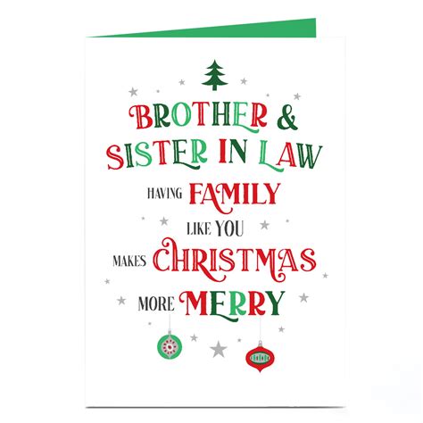 buy personalised christmas card brother and sister in law for gbp 1 79 card factory uk