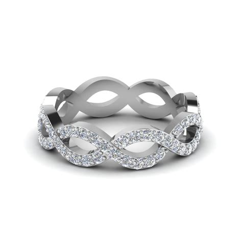 Infinity Twist Diamond Eternity Anniversary Ring Gifts In K White