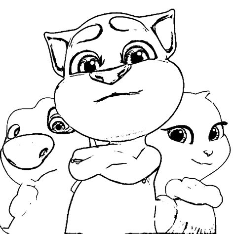 talking tom coloring pages