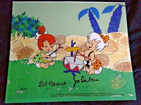 Flintstones Cel Hanna Barbera Signed Let The Sunshine In Animation Cell