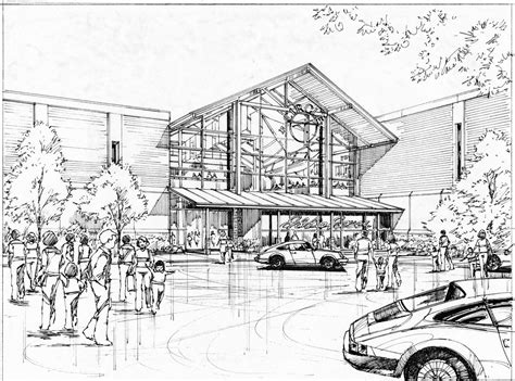 Mall Entry Sketch CT | Ink and Pencil Sketches | Pinterest | Mall