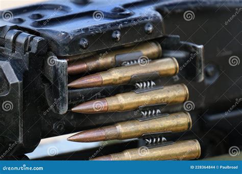 Belt Of Cartridges For Machine Gun German Mg 42 Stock Photo Image Of Machine Cased 228364844