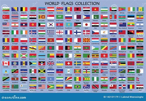 Coleção Da Bandeira Do Mundo Ilustração Do Vetor Ilustração De Mapa