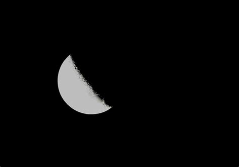 Hd Wallpaper Moon Orbital White Half Shining Crater Marks Sky