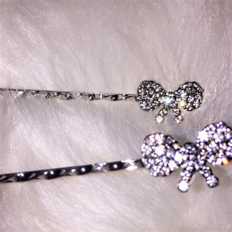 Lemonade Pair Of Crystal Bow Hair Slides Shop Accessories From