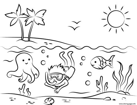 Free printable beach coloring pages and download free beach coloring pages along with coloring pages for other activities and coloring sheets. Tropical Beach By Artsashina Coloring Pages Printable