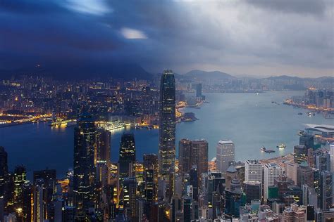 Victoria Harbour Hong Kong Victoria Harbour Night Landscape
