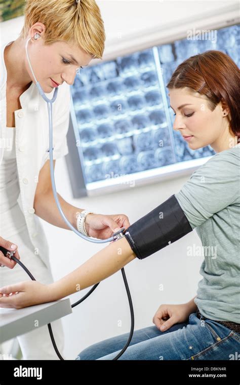 Blood Pressure Testing Stock Photo Alamy