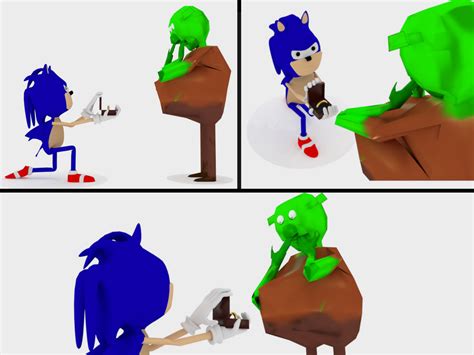 Sonic Proposing To Pregnant Shrek By Thepinkumbrellaman On Deviantart