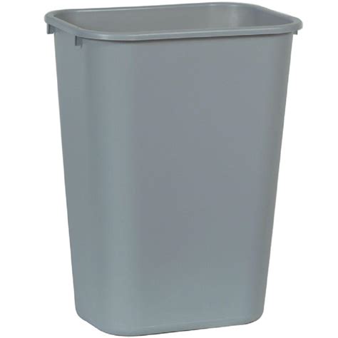 Trash container is designed with durable materials to withstand harsh environments, cracking and denting. Rubbermaid Commercial Products 10.25 Gal. Grey Rectangular ...