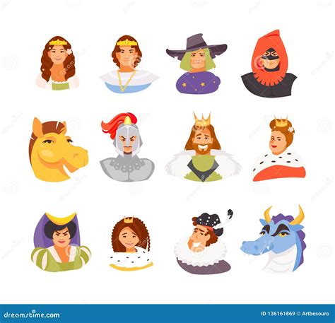 Fairy Tale Royal Characters Stock Vector Illustration Of Historical