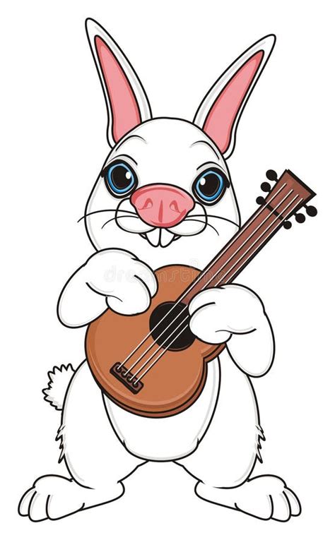 Rabbit Hold A Music Object Stock Illustration Illustration Of Cartoon
