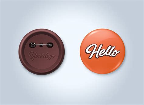 Download Free Pin Button Badge Mockup | Mockup World HQ