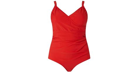 Dorothy Perkins Junarose Curve Red Wrap Swimsuit Alicia Keys Wearing