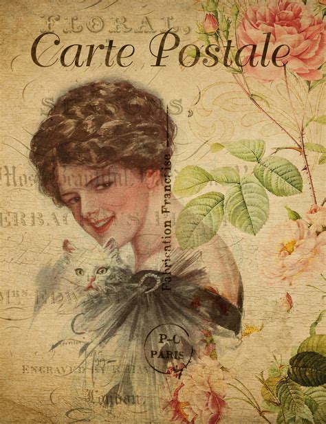 Lady On Vintage Postcard Free Stock Photo Public Domain Pictures