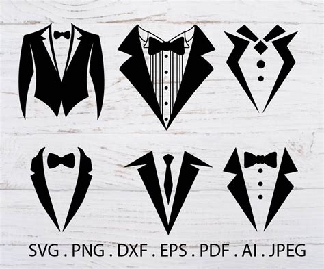 Tuxedo Svg Bow Tie Svg Tuxedo Svg Cut File Wedding Suit Svg Etsy Canada