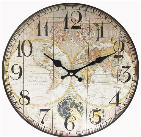Incredible World Map Wall Clock Photos World Map Blank Printable