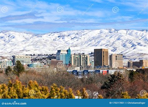 Downtown Boise Idaho In 2020 In The Winter Stock Image Image Of