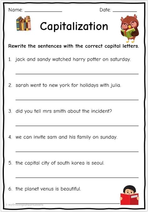 Capitalization Worksheets Free English Worksheets