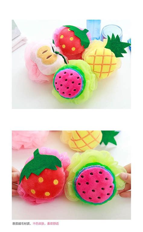 Together, they work to smooth and detangle baby's hair and even prevent cradle cap. Lovely bath ball Creative cartoon fruit bath sponge baby ...