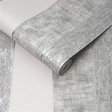 Superfresco Milan Stripe Wallpaper Silver Wilko