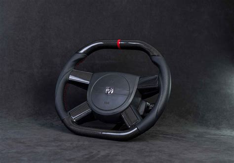 Steering wheel Dodge Charger/Challenger Carbon fiber/Perforated leather/Red stripe - Aza Auto Wheel