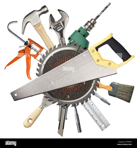 Carpentry Construction Hardware Tools Collage Imágenes Recortadas De
