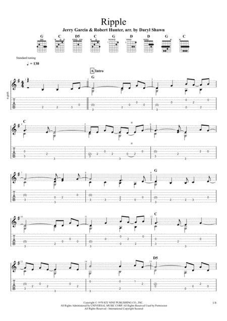 Ripple By Jerry Garcia Digital Sheet Music For Guitar Tab Download Print A Sheet