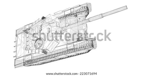 Military Tank Model Body Structure Wire Stock Illustration 223071694