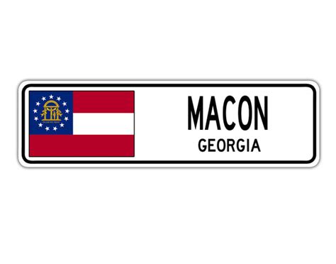 Macon Georgia Country City Flag Aluminum Sign Sign Fever