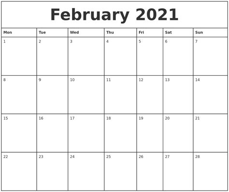 Printable Calendar 2021 Monthly Best Calendar Example