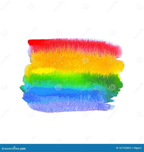 Lgbt Symbol Pride Flag Background Watercolor Colorful Stain Isolated