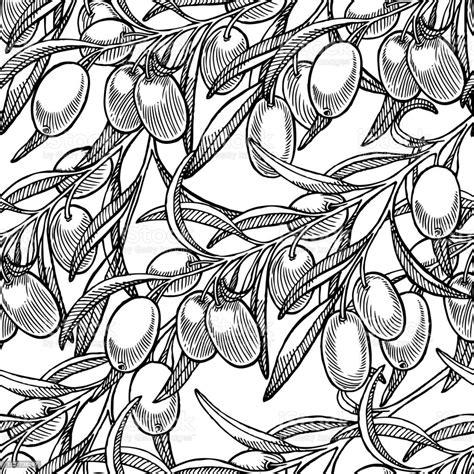 Seamless Background Of Black Olives Stock Illustration Download Image