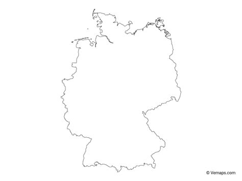 Outline Map Of Germany Free Vector Maps Germany Map Map Vector
