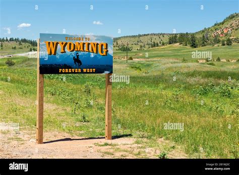 Welcome To Wyoming Sign High Resolution Stock Photography And Images