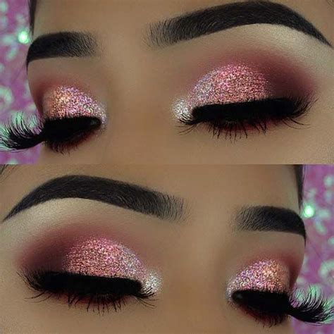 43 Glitzy Nye Makeup Ideas Stayglam Pink Eye Makeup Glitter Eye