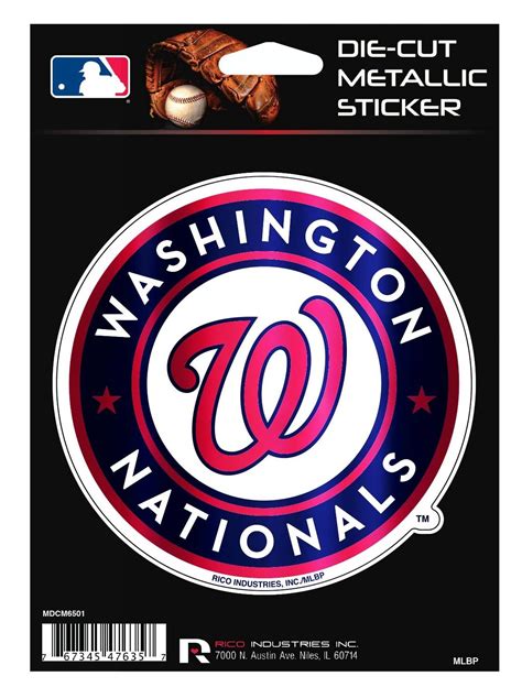 Washington Nationals 5 Metallic Design Decal Die Cut Sticker Emblem