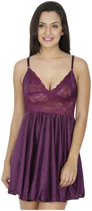 Buy Secret Wish Purple Satin Nighty Online At Low Prices In India