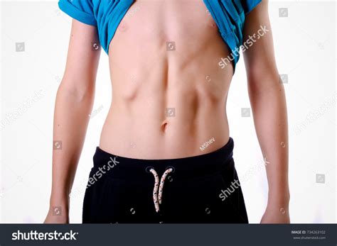 Boy Shirt Showing His Flat Stomach Stock Photo Shutterstock