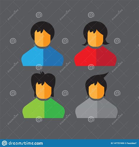 16052019 Set Of Vector Flat Icons People Icons Stock Vector
