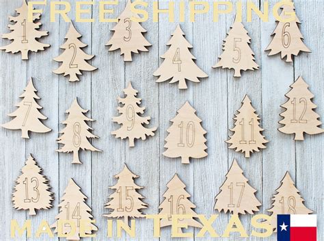 Pine Tree Forest Christmas Unfinished Wood Laser Cutout Shape Etsy