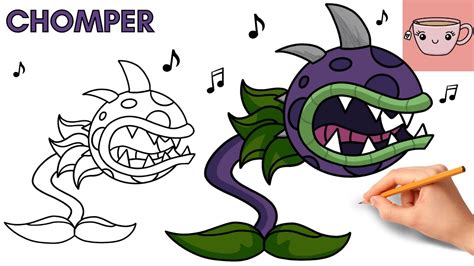 How To Draw Chomper Plants Vs Zombies Friday Night Funkin Mod Fnf