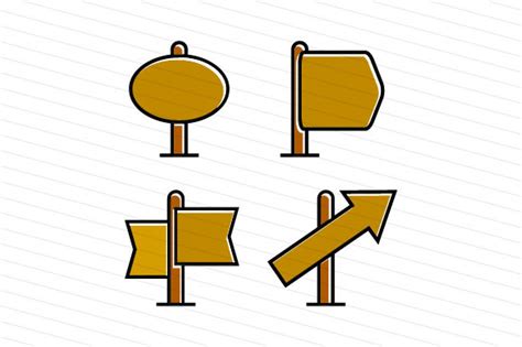 Guidepost And Street Sign Clipart Set Graphic By Designfour · Creative