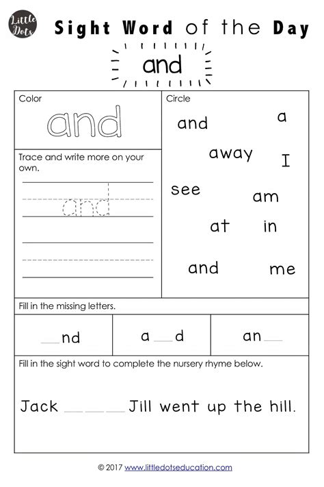 Printable Free Sight Word Worksheets For Kindergarten Worksheet Now