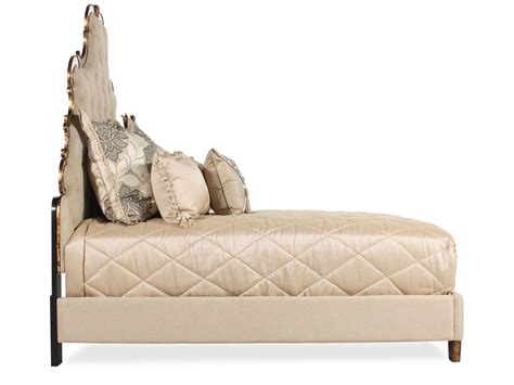 Transitional Button Tufted Arch Panel Bed In Cream Mathis Brothers