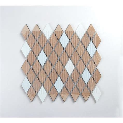 Ws Tiles Twilight Series 10 Pack Earth 12 In X 12 In Polished Glass Metal Diamond Wall Tile In