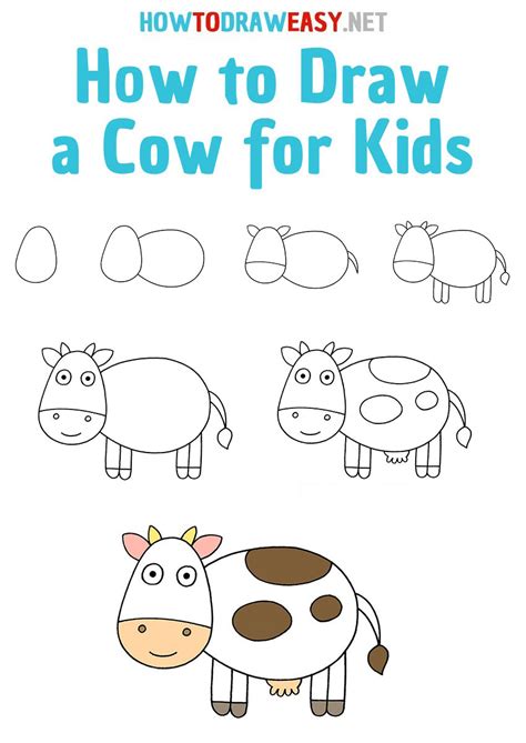 How To Draw Cow Easy Drawings Dibujos Faciles Dessins Faciles Images